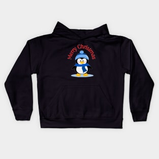 Merry Christmas Penguin Kids Hoodie